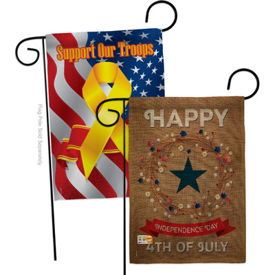 Independence Day Burlap - Impressions Decorative Support Our Troops Garden Flags Pack GP111068-DBAF