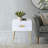 White and Gold Side Table with 2 Drawers – Tapered Gold Legs-1660947398