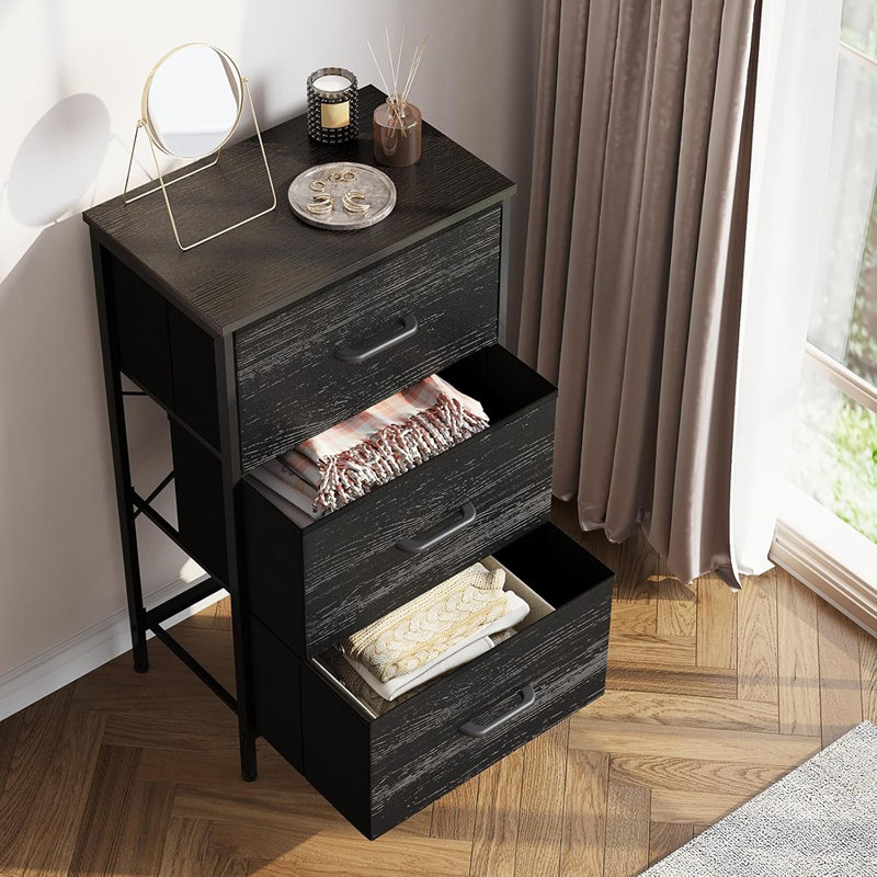 Commode pour chambre à coucher avec table de chevet et commode pour petite table de bout pour le salon, commode avec 3 tiroirs de rangement