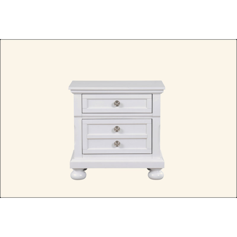 Charmante table de chevet en bois au design pratique pour rehausser la chambre à coucher, Blanc