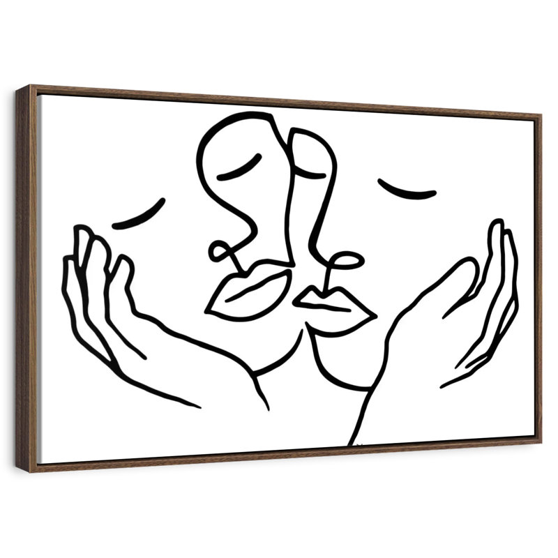 Touching, Floating Frame White, 40" X 27"