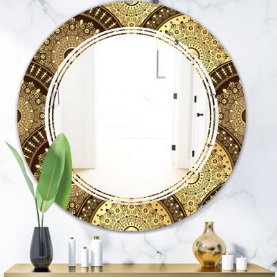 Miroir mural moderne sans cadre i à motif circulaire triple c