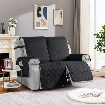Wildee Adamstown 2 Seat Waterproof Recliner Couch Covers, Sofa Covers Non-SlipWith Elastic Straps Pocket For Dogs, Pets