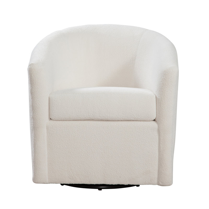 Fauteuil d'appoint pivotant Barrel Style, Ivoire ivoire