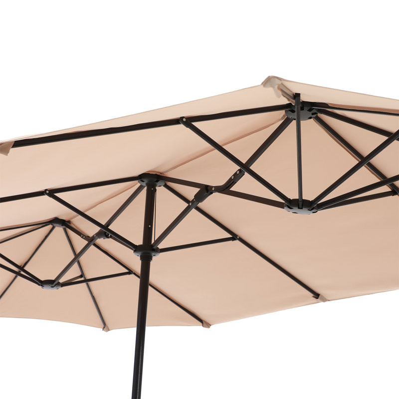 Parasol de marché rectangulaire 13 pi Aletse, Beige