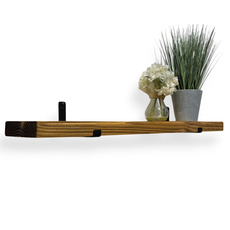 Unique Wood Bracket Shelf, 4.5cm H x 130cm W x 15cm D, Tudor Oak