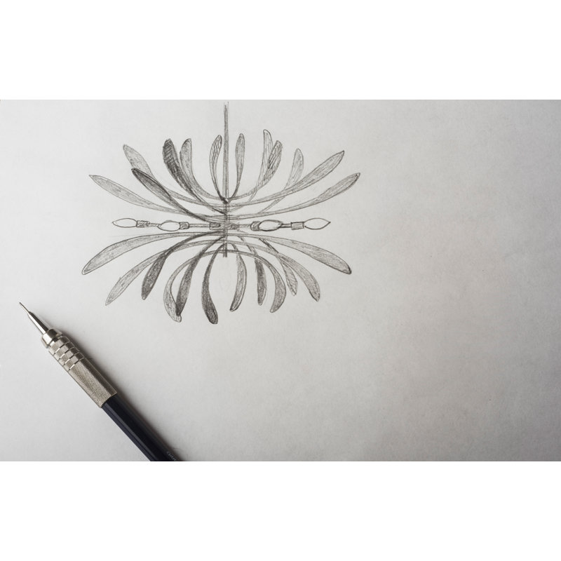 Dahlia Sputnik Sphere Chandelier, Dark Smoke, 28.2" H x 32.7" W x 32.7" D