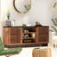 Meuble télé 63 po, pour téléviseur jusqu'à 70 po, sans assemblage, console en peuplier noir 63 po, compatible, assemblage et bois