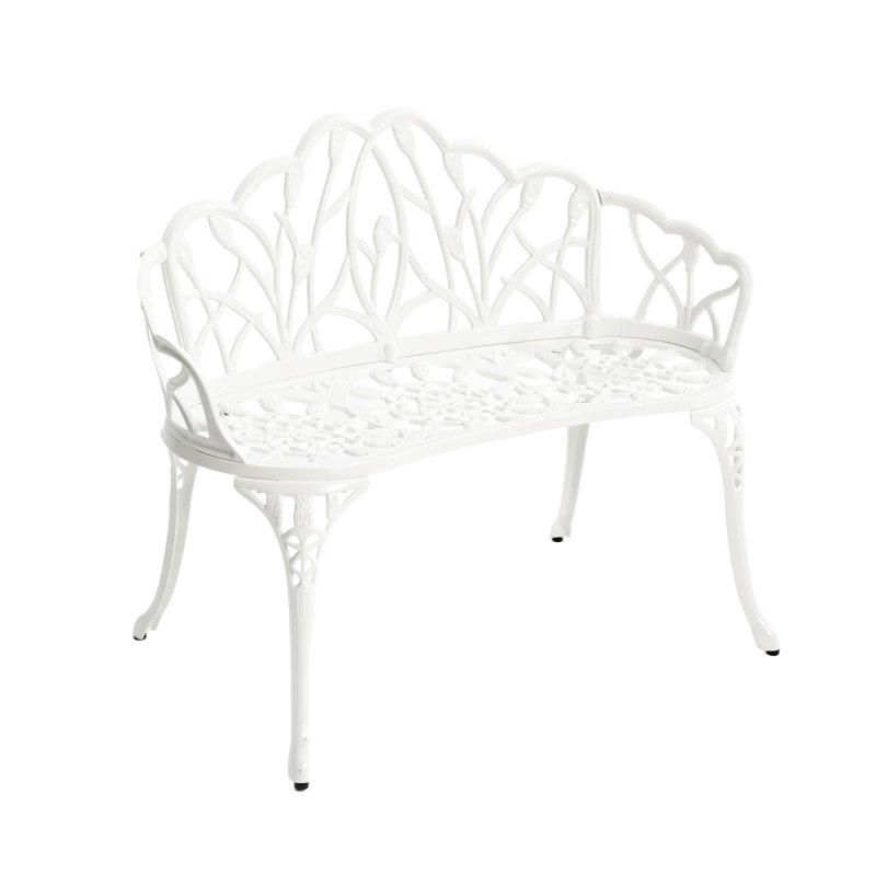 Banc en fonte d'aluminium (excluant la table), Blanc