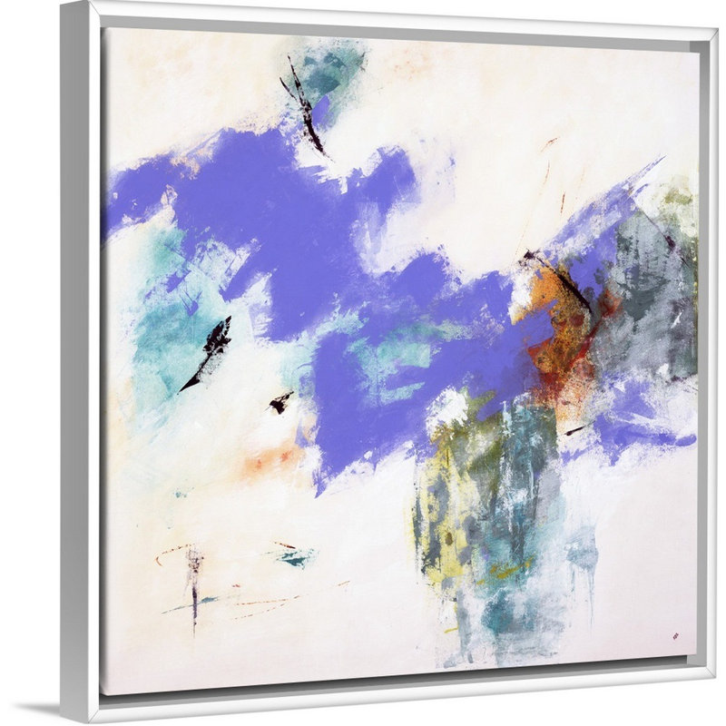 « earth bound », peinture sur toile, Cadre flottant blanc, H 13,7 po x l 13,7 po x P 1,75 po