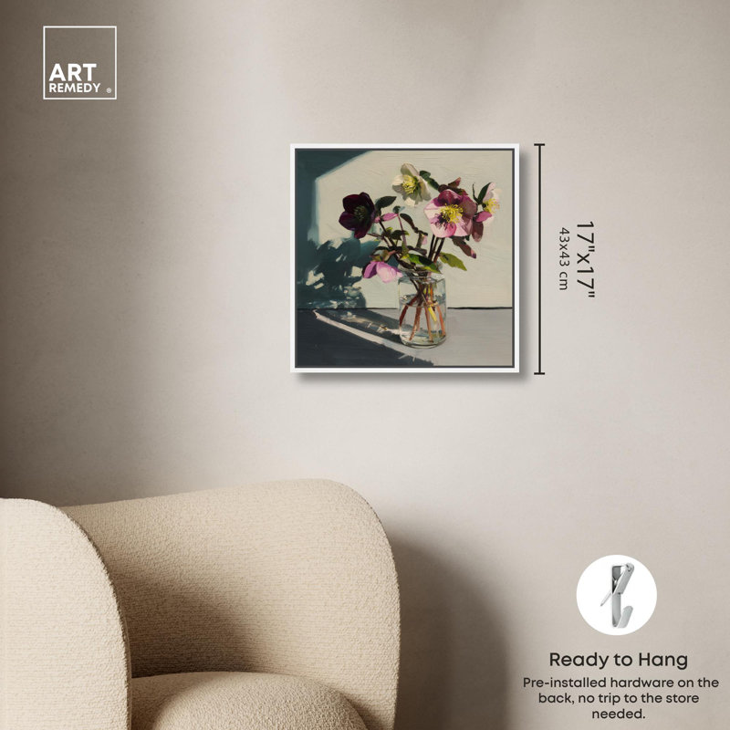 «Winter Bloom», reproduction d'art sur toile par Art Remedy, H 16 po x l 16 po, Structure noire