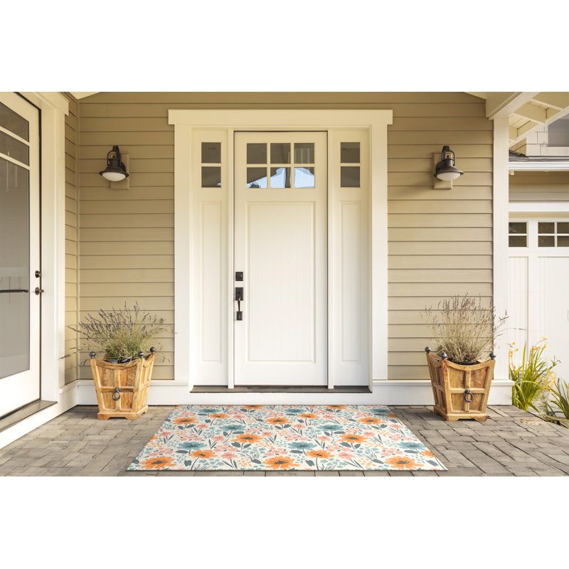 Non-Slip Floral Outdoor Doormat
