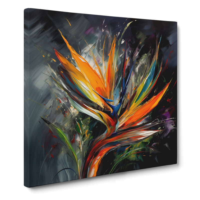Bird Of Paradise Flower Abstract No.1 - Wrapped Canvas, 35cm H x 35cm W x 3cm D