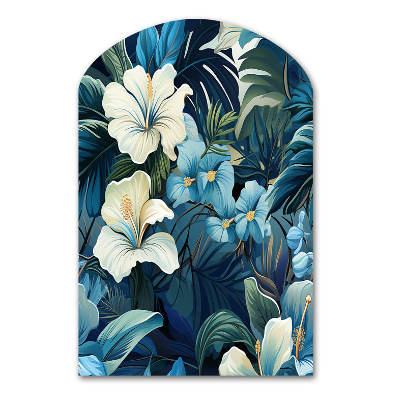 Orwin - art mural floral asymétrique en métal, H 43 po x l 33 po