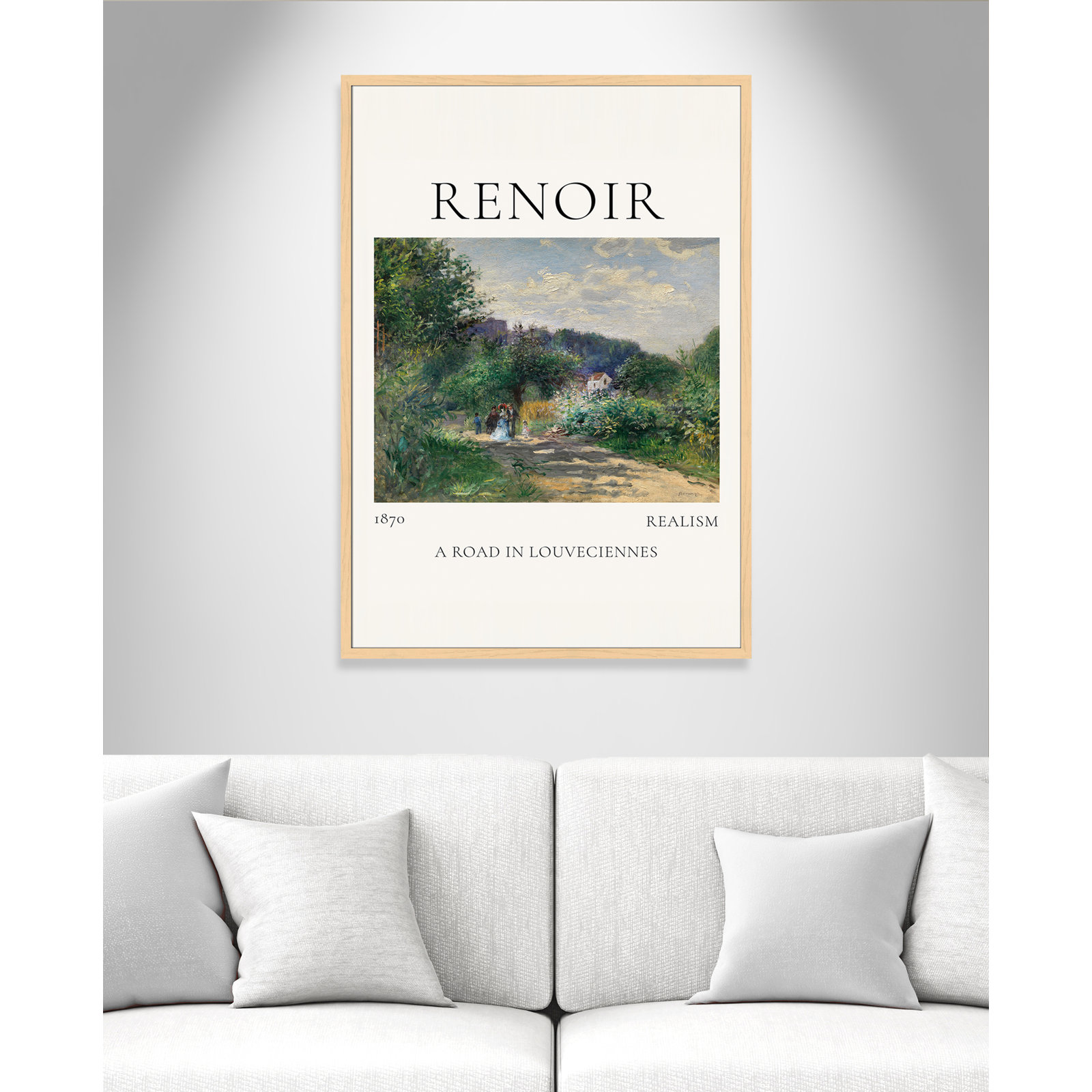 Rocchetto "A Road in Louveciennes" Print, Natural Single Picture Frame, No, 55" H x 39" W x 1.25" D