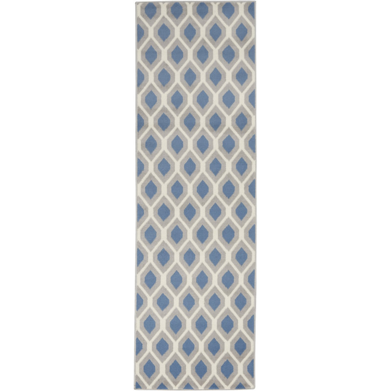 Tapis bleu Bo, Tapis de couloir 2 pi 3 po x 7 pi 6 po