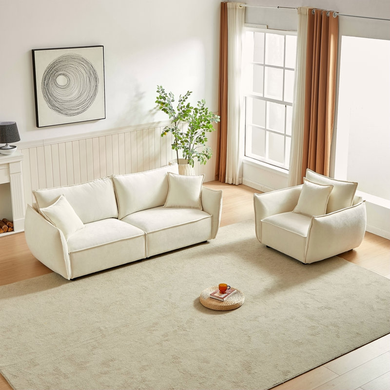 Canapé 3 places et canapé 1 place, Beige
