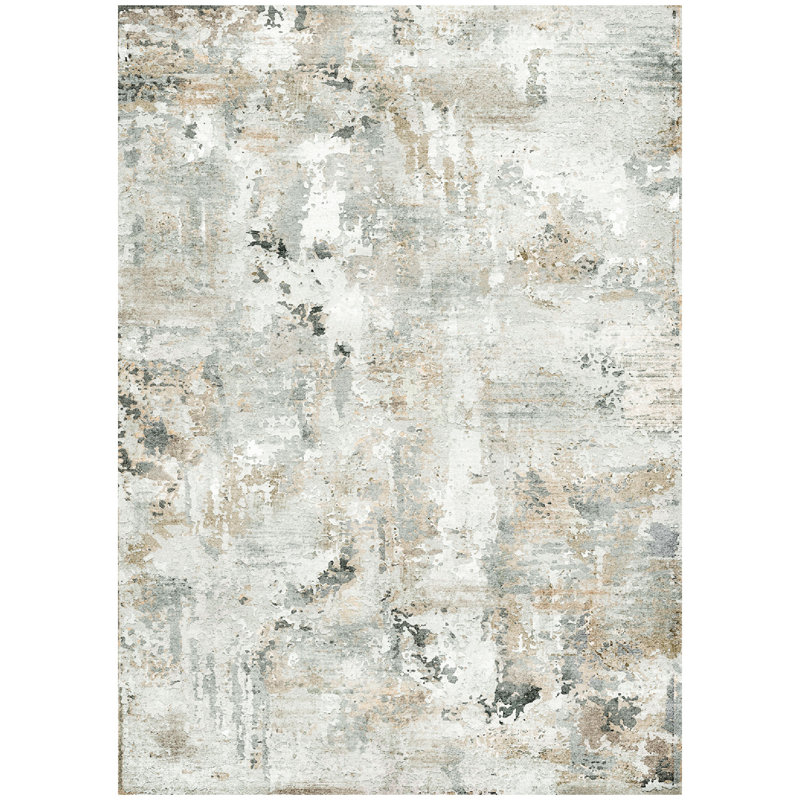 Masa 8'X10' Neutral Machine Washable Abstract Modern Area Rugs for Living Room Beige/Brown/Gray, Beige, Rectangle 8' x 10'