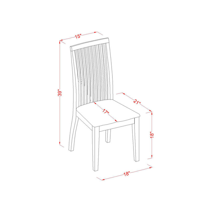 Ipswich Dining Room Chairs - Slat Back Wood Seat Chairs, Set of 2, Buttermilk & Cherry, Buttermilk/Cherry