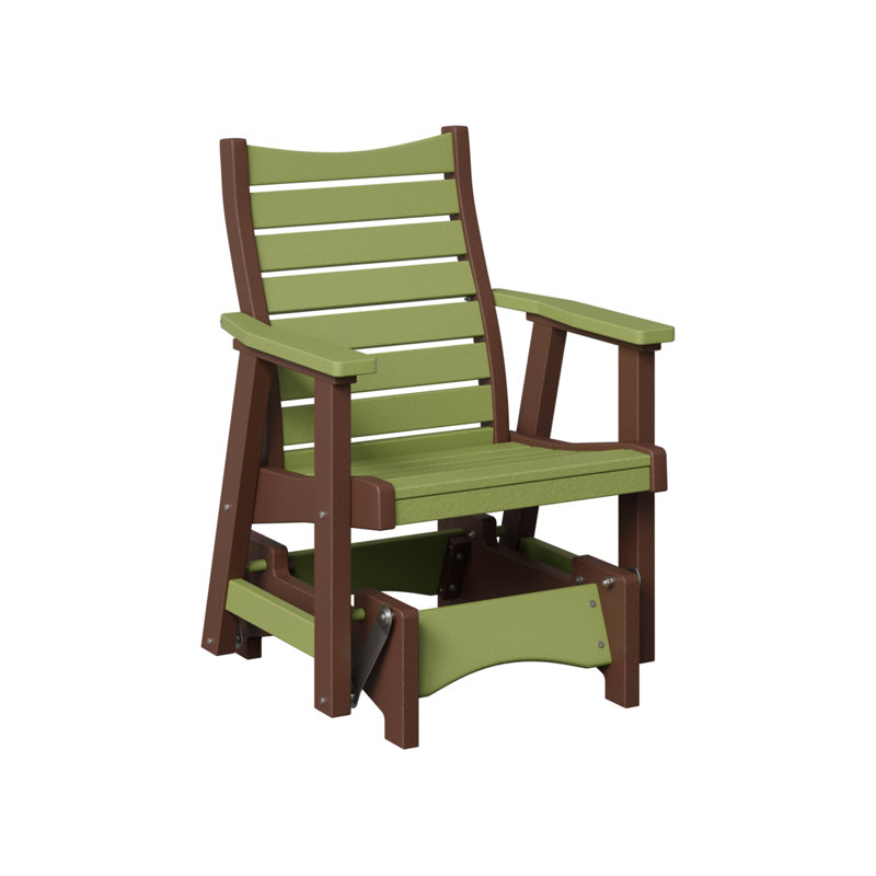 Fauteuil oscillant berlinois Berlin Premium Bristol, Kiwi Green Top/Chocolate Brown Base