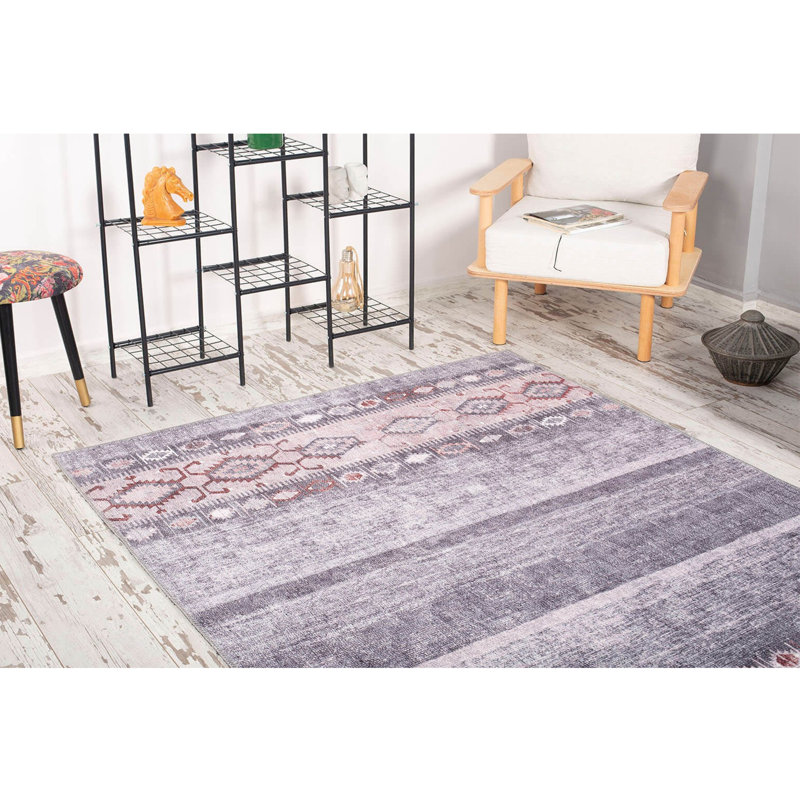 Premium Machine Washable Carpet, 4.6 x 6.2 Feet, 100% Polyester, 1850 g/m² | Pile Height: 0.2 Inches | Eco-Friendly Recycled Poly Cotton Underside | Perfect for Living Room, Bedroom, and High-Traffic Areas