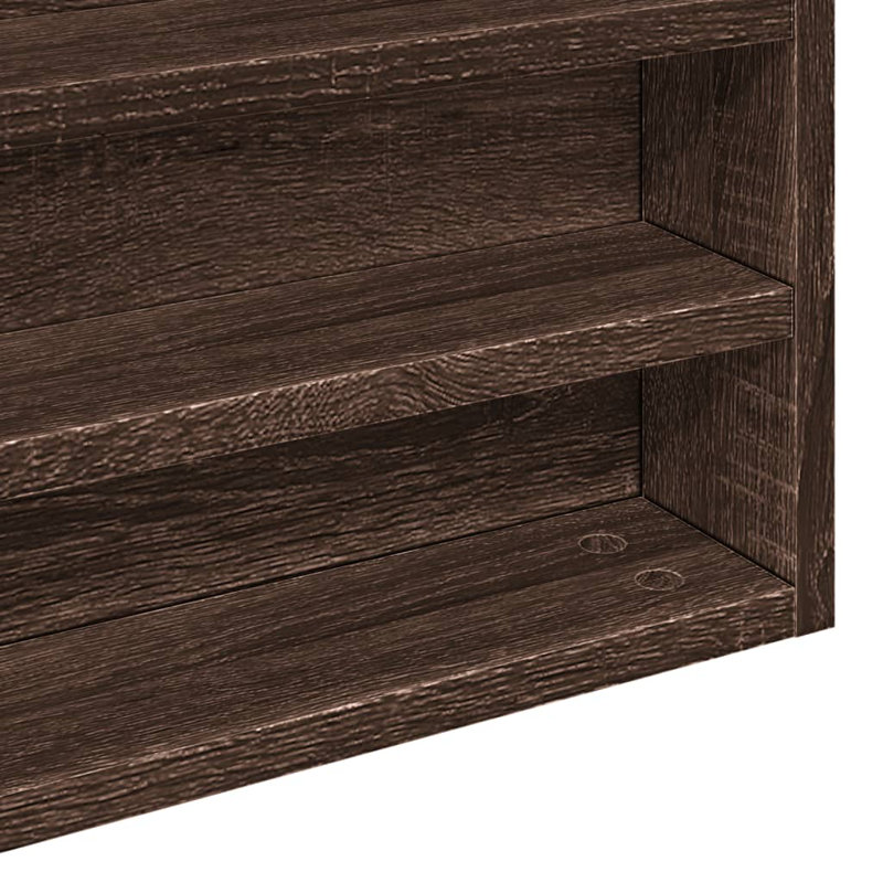 Roenick Floating Shelf, 58cm H x 100cm W x 8.5cm, Brown Oak