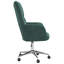 Fauteuil roulant à roulettes, velours de polyester vert, acier chromé