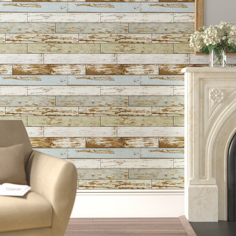 Kiana Scrap 5.49m x 52cm Wood Effect Peel & Stick Wallpaper Roll