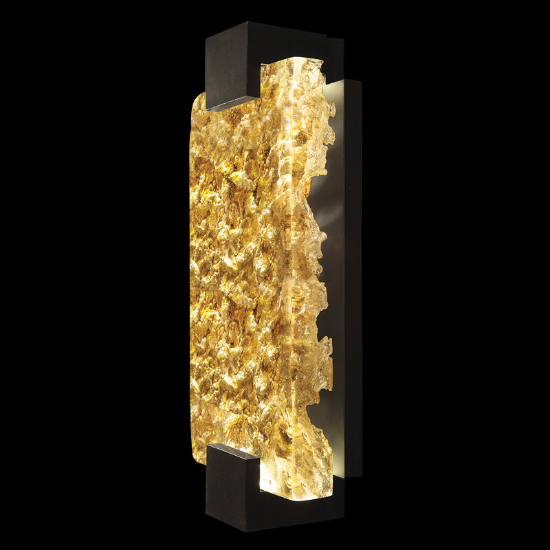 Plafonnier encastré 2 lumières DEL Terra, Doré, Noir, H 15,75 po x l 6,25 po x P 3,5 po