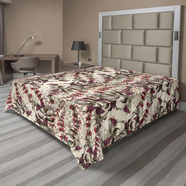 Ambesonne, drap plat floral pivoines, art botanique printanier