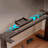 Walnut colored solid wood height-adjustable table-519365073