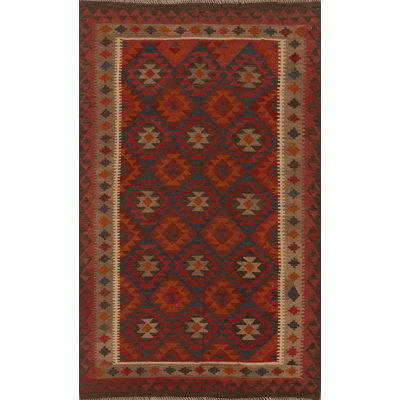 Kilim Reversible Wool Area Rug 5x8