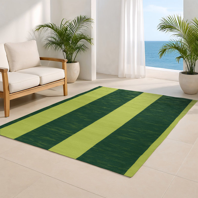 Tapis d'intérieur et d'extérieur à carreaux vert, Rectangulaire 2 pi x 3 pi