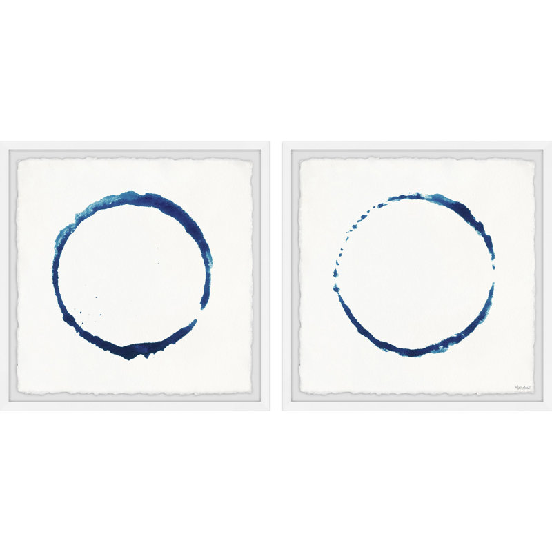 «Circle Spot» par Marmont Hill - Ensemble de 2 reproductions de cadres photo simples, H 12 po x l 12 po x P 1,5 po