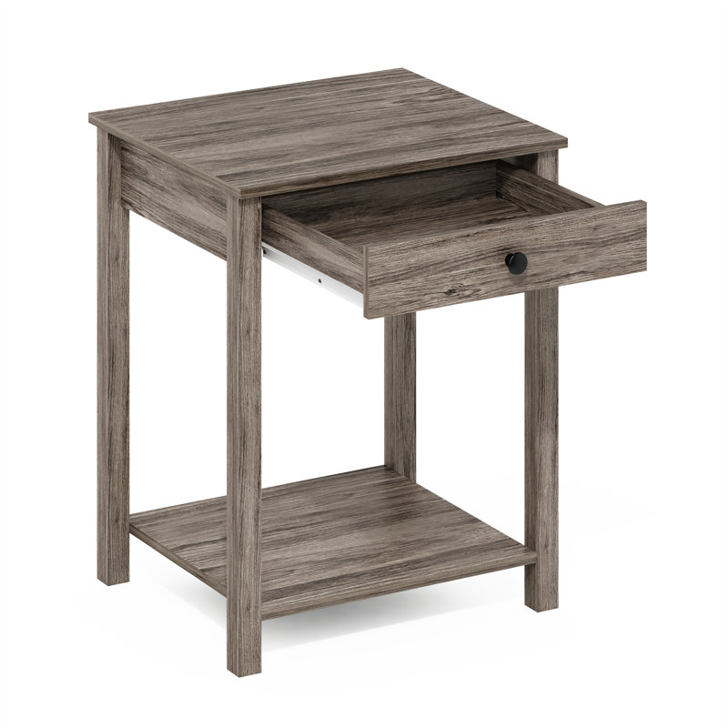 Table d'appoint avec tiroir Montale, chêne noir, Chêne français