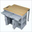 Îlot de cuisine avec table de salle à manger extensible, table de cuisine en placage de bois d'hévéa avec support de rangement interne, prise de courant, îlot de cuisine avec rangement 2 tiroirs et 2 armoires