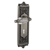 Egg & Dart Plate with Decorative Keyhole and Privacy (Bed & Bath) with Parlour Lever