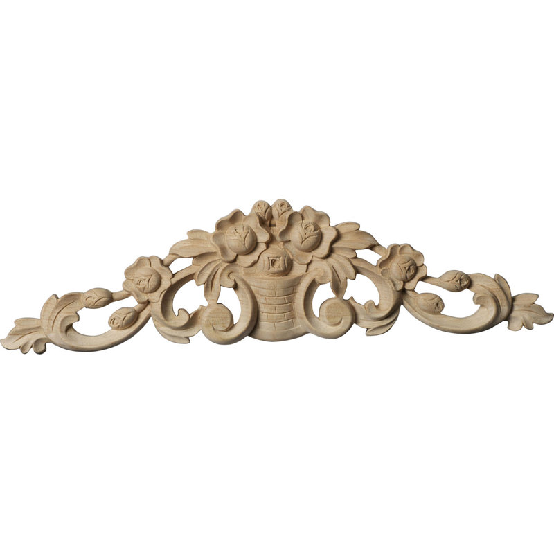 Panier à fleurs avec volutes Bradford, H 3 1/4 po x l 12 po x P 5/8 po, Hévéa