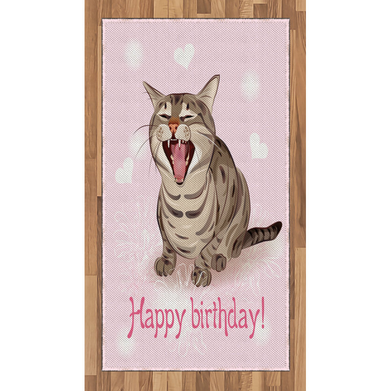 Cat High Density Long Fiber Poly Threads Decorative Area Rug Carpet, Rectangle 2'7" x 5'
