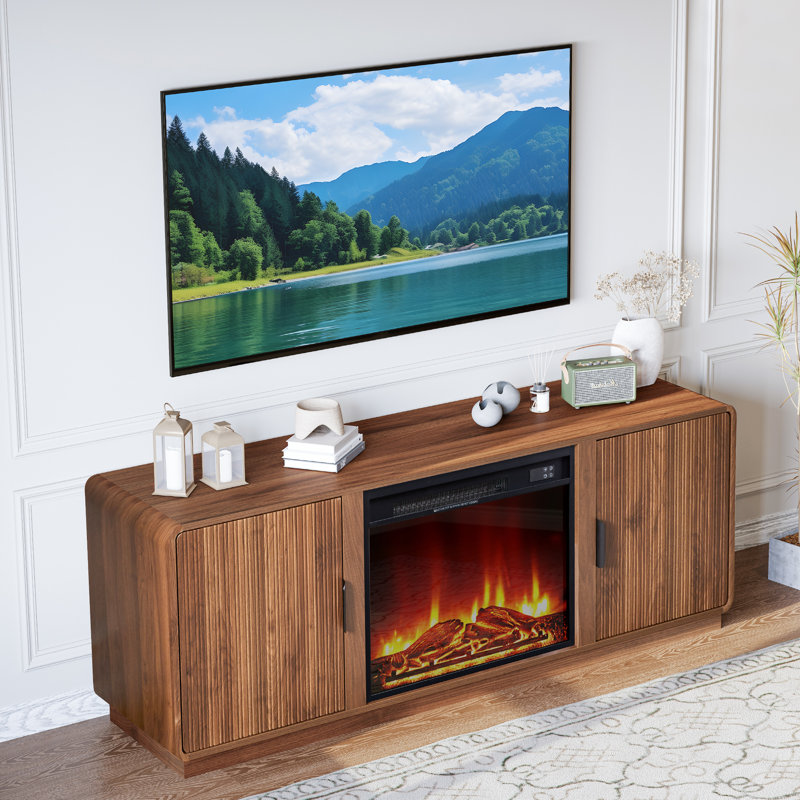 Meuble télé 60 po avec rangement, Brun