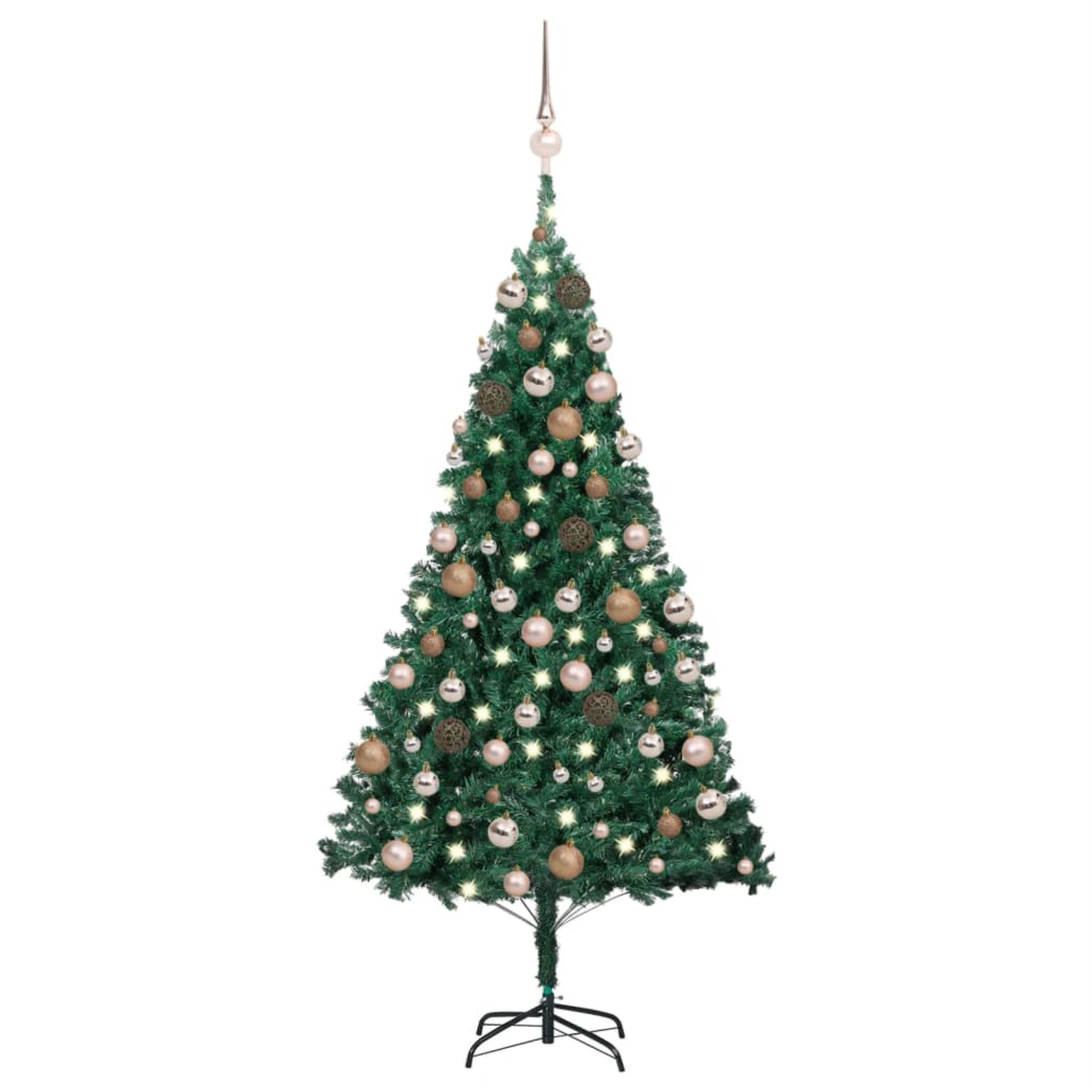 The Holiday Aisle® Artificial Pre-lit Christmas Tree with Ball Set ...