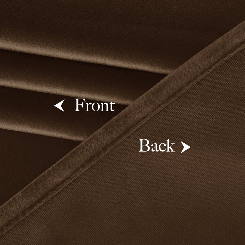 Velvet Curtains Thermal Insulated Sound Reducing Heavy Matt Heat & Chill Resistant Drapes for Home Decoration, 2 Panel, Brown