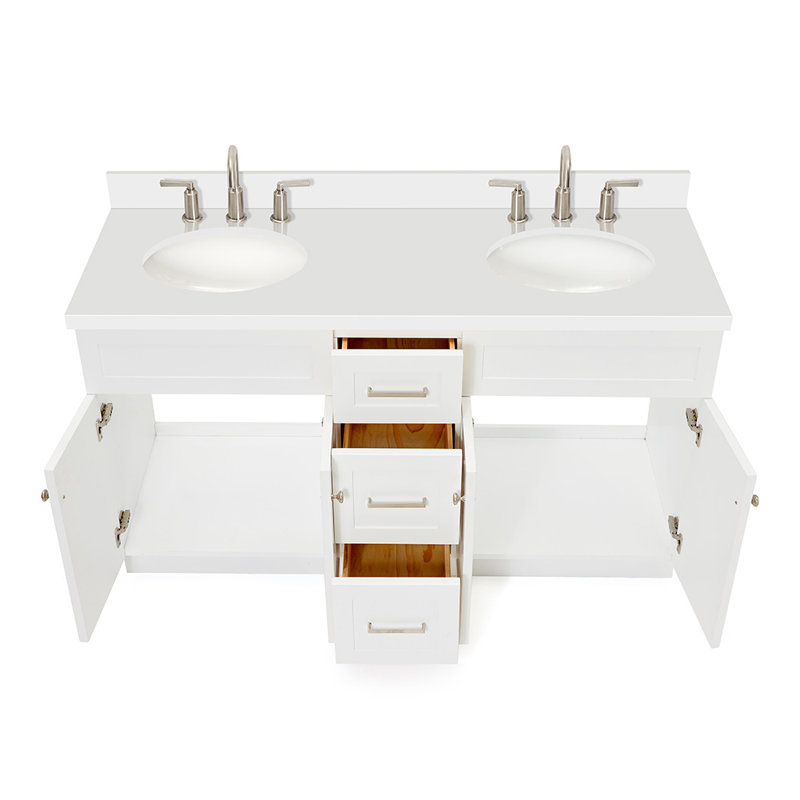 Ensemble de meuble-lavabo double 61 po Abell, Blanc