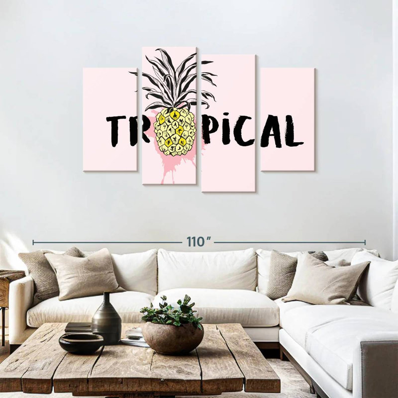 Yarlin Pineapple Typography, 48" H x 75" W
