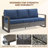 Palomares Swivel 4-Piece Outdoor Wicker Patio Conversation Set With Cushions, Square Fire Pit Table-712569958-712569957-712569956