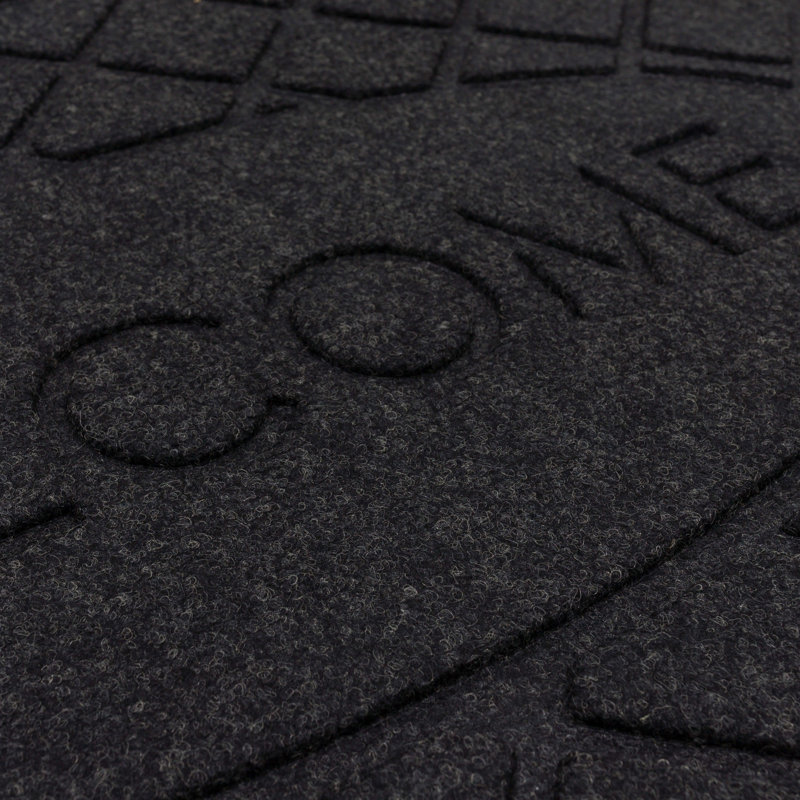 Onyx Black Outdoor Recycled Rubber Welcome Door Mat