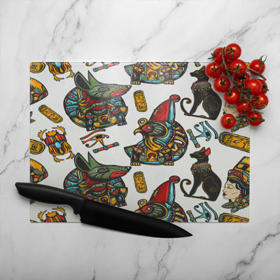 Queen Cleopatra History Glass Chopping Board