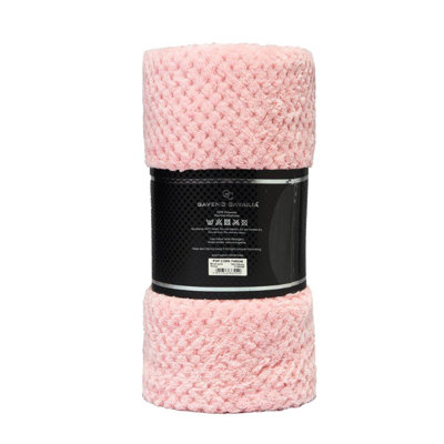 Teddy Popcorn Waffle Throw Blanket Soft Warm Cosy Lightweight Waffle Decorative Blanket for Sofa Couch Bed Bedroom Living Room