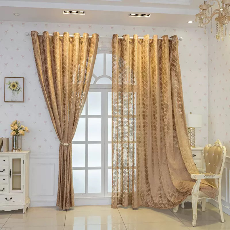 Panneau de rideau semi-diaphane avec œillets Aurelia, 52" W x 96" L, Or champagne, 1