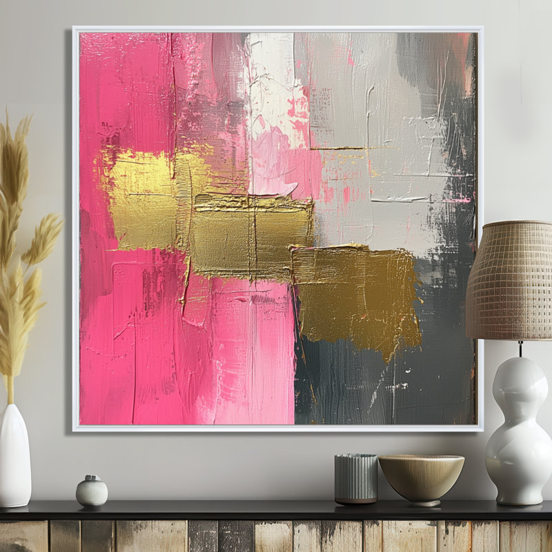 Scheller Cherry Blossom Pure Form - Art abstrait Mid-Century, Impression encadrée flottante, H 30 po x l 30 po, Blanc